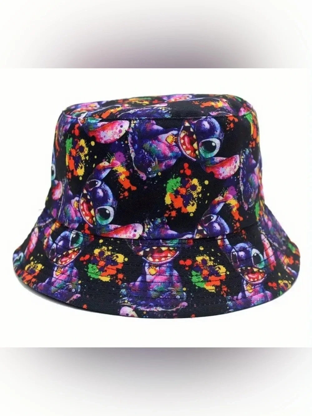 STITCH BUCKET HAT Disney Animation Cartoon Summer Sun Protection Adult Unisex